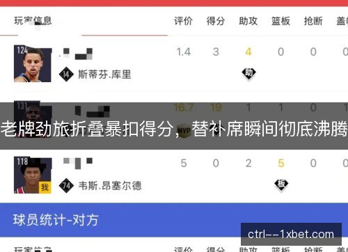 老牌劲旅折叠暴扣得分，替补席瞬间彻底沸腾
